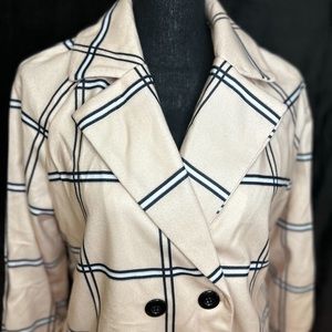 OC Order Plus Women’s Pale Pink Plaid Pea Coat (XL)